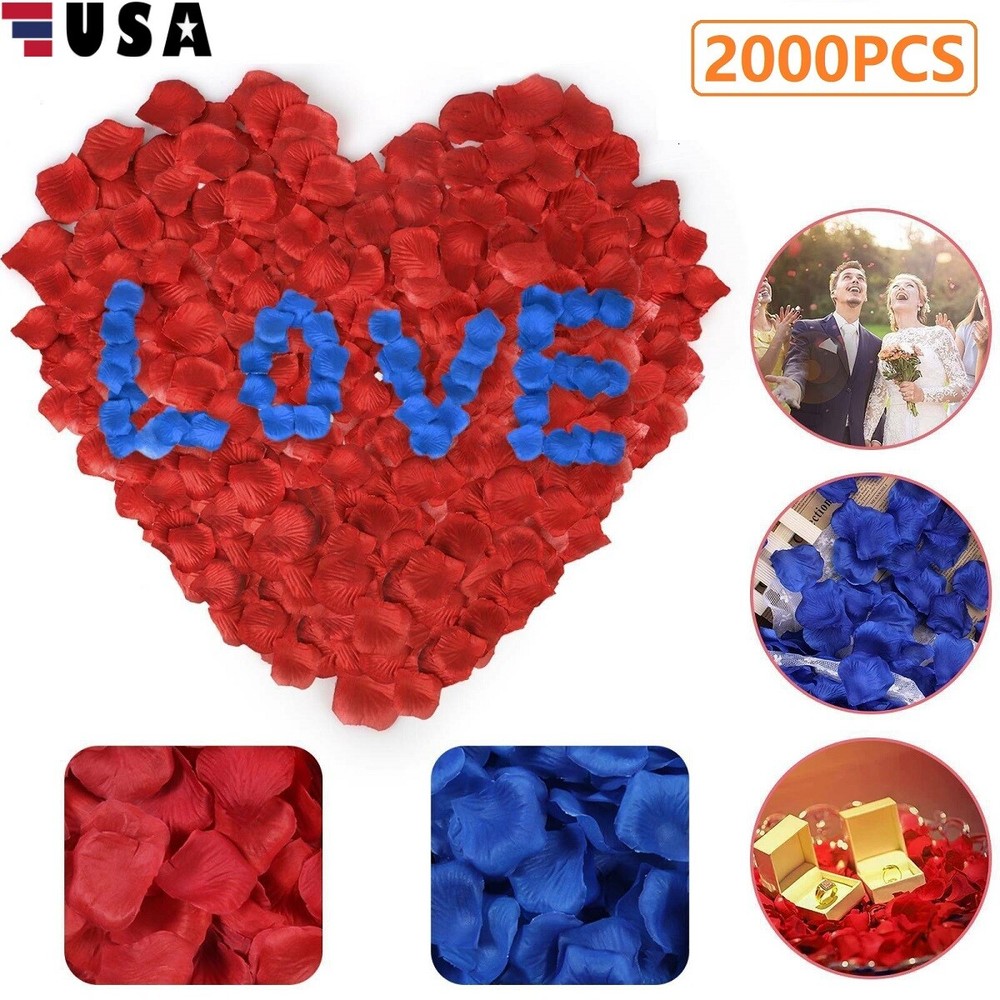 2000PCS Artificial Fake Rose Petals Wedding Event Romantic Night Party Decor USA