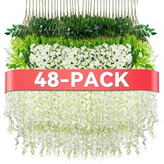 Alotiki Wisteria Hanging Flowers,48 Pack Fake Hanging Flowers,Wisteria Artifi…