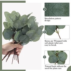Pieces Artificial Eucalyptus Leaves for Wedding Eucalyptus Leaves Stems 120