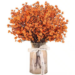 10 In. Orange Artificial Baby Breath Flowers, 10-Piece Real Silk Floral Stems Th