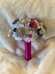 Rhinestone And Silk Brooch Bouquet | Wedding | Bridesmaid | Flower Girl | Bride