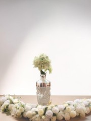 Pre-Arranged Silk Flower Row 49″x8″ – White – for Party Wedding Decoration