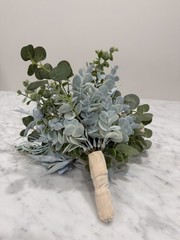 Dusty Blue, Blush Pink and White Wedding Bouquets | Bridal & Bridesmaid Bouquets