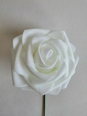 50 Pcs Artificial Flowers Foam Roses with Wire Stem White Roses