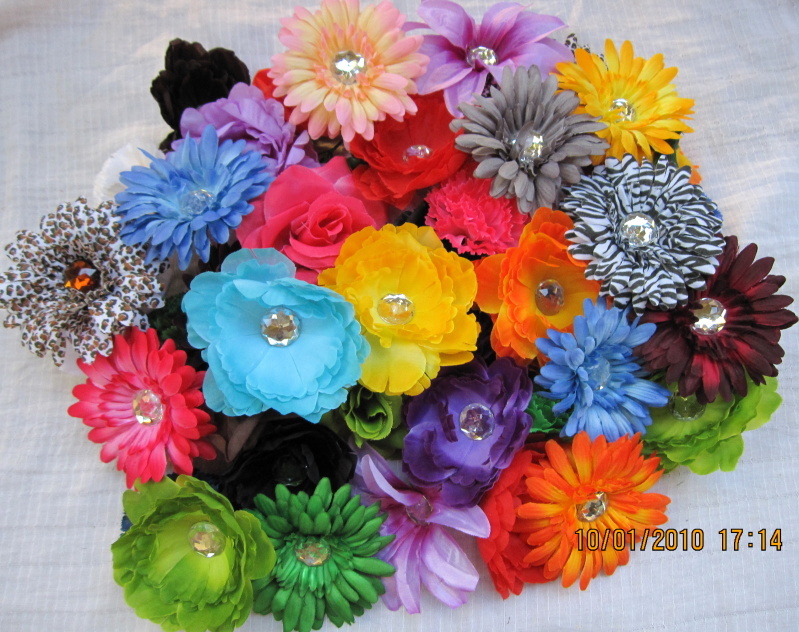 50 Assorted Silk Flower Heads Scrapbook Wedding Decoration Craft Floral Daisy