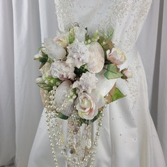 Seaside Crystal Treasures Faux Silk Wedding Bouquet