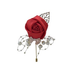 Artificial Rose Pearl Corsage Wedding Party Buttonhole Bride Groom Bridesmaid