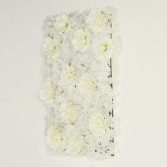 Cream Silk Roses Hydrangea 11 sq ft UV Protected Wall Backdrop Vertical Panels