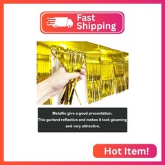 CareCheer 3 Pack Total 30 Feet Foil Fringe Garland Metallic Wall Hanging Drapes
