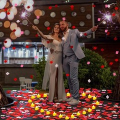 Rose Petals and LED Candles Set for Romantic Decor Valentine Propose Wedding US