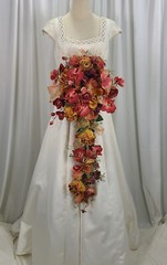 Silk Orchid and Rose Cascade Wedding Bouquet