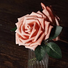 24 DUSTY ROSE 5″ FOAM ROSE Flowers Stems Wedding Events Decorations Supplies