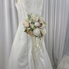 Seaside Crystal Treasures Faux Silk Wedding Bouquet