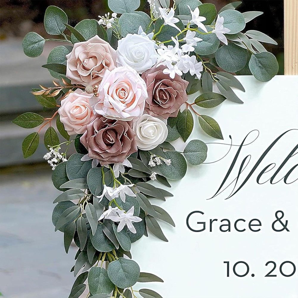 2x Wedding Arch Flowers Garland Ornament Wreath Row Crafting Welcome Signs for