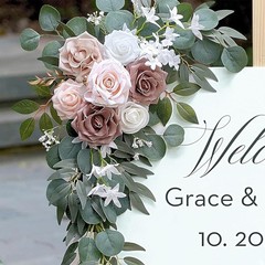 2x Wedding Arch Flowers Garland Ornament Wreath Row Crafting Welcome Signs for