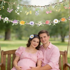 2pcs Flower Garland Banner, 16.4ft Reusable Plastic Wildflower 2pcs, Colorful