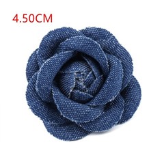 Set of 5 Korean Denim Flower Appliques for Hats, Dresses, and Home Decor
