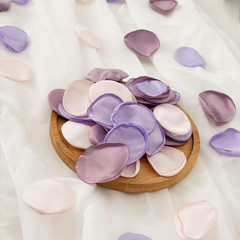 200 Pcs Silk Rose Petals, Purple Lavender Light Pink Artificial Flowers for Wedd