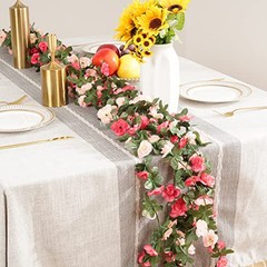2Pcs 16.4Ft Flower Garland Artificial Rose Vines for Bedroom, Cute Fake