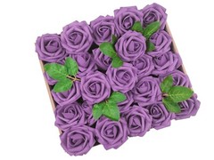 US 50pcs Ivory Artificial Flowers Foam Roses Decoration DIY for Wedding