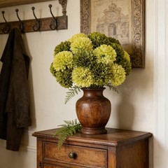 20Pcs Green Chrysanthemums Artificial Flowers Fake Silk Ball Grass Green