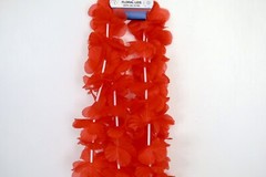 Red Floral Leis, 3 Pack – Hawaiian, Tropical, Summer Or 4th Of July Theme Party