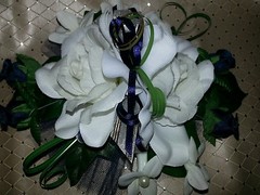 Wedding Gardenia stephanotis white ivory wrist corsage