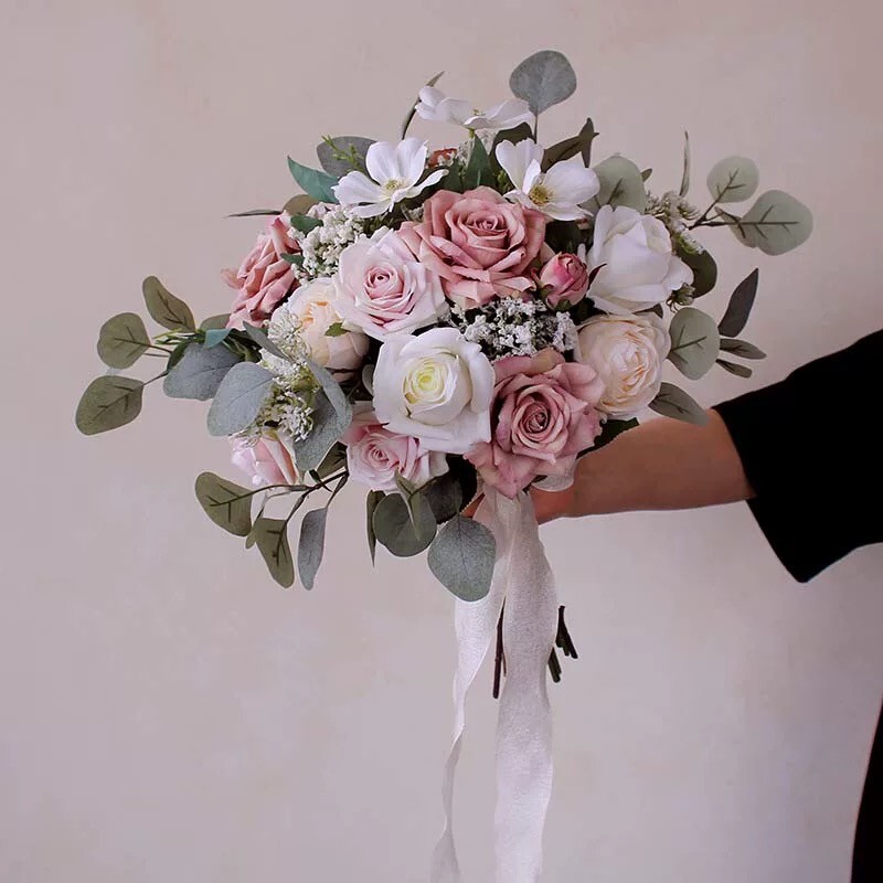 2 Premium Silk Bridal Bouquets Flowers for Wedding Valentine’S Day Anniversary