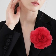 Rose Flower Brooches and Pins for Women | Red Brooches for Women with Hair Cl…