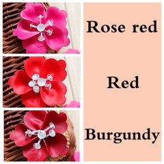 10 X 3D Artificial Flower Applique Satin Ribbon Bead Floral Petals Dress Decor