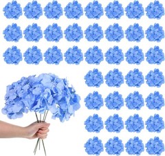 Periwinkle Hydrangea and white rose wedding bouquet
