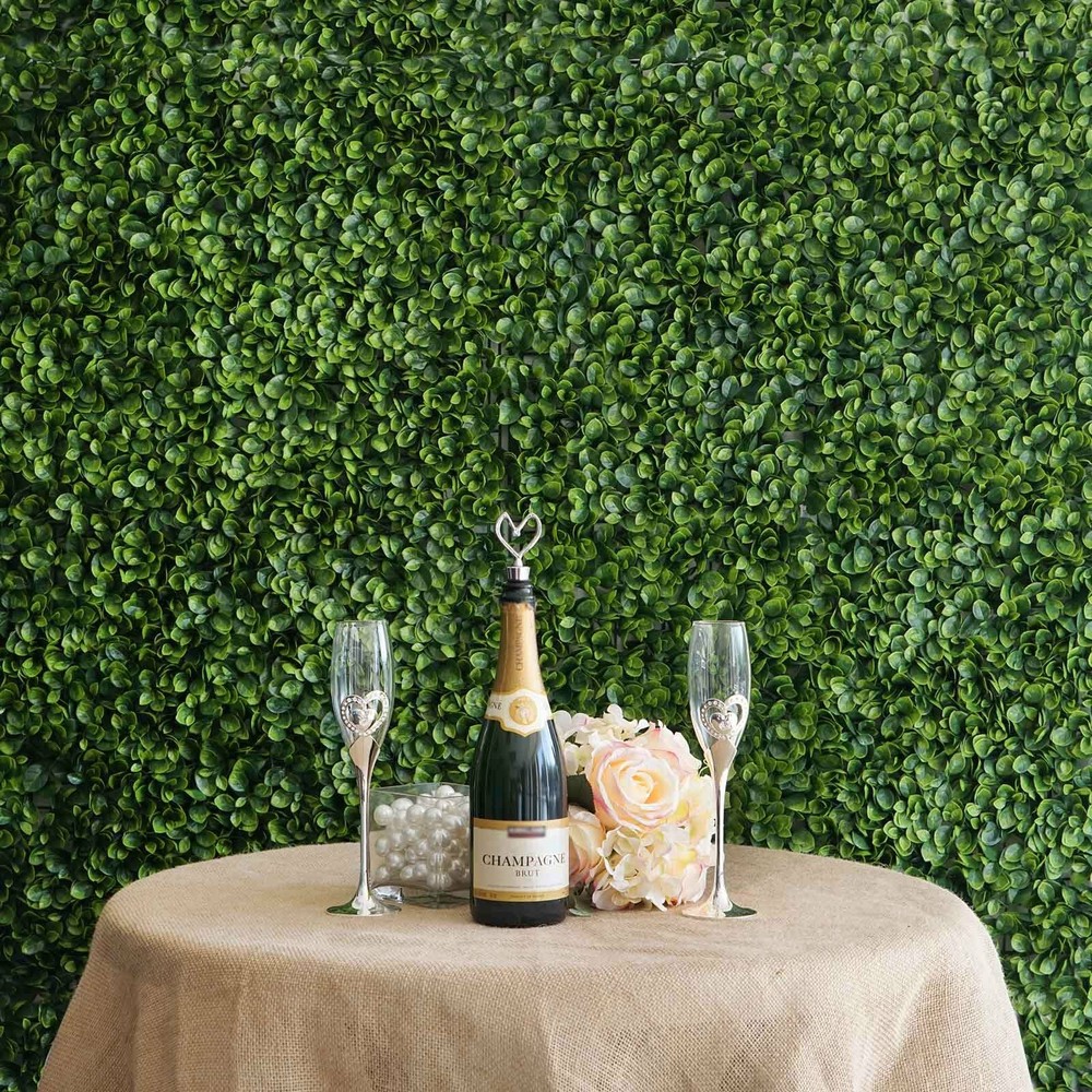 4 pcs Green Large Boxwood Leaves Wall Backdrop Panels Wedding Party Decorations