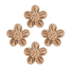 12 Pieces Handmade Burlap Flowers for Weddings, Craft Making, and Other Uses