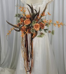 Antlers and Autumn Boho Faux Silk Wedding Bouquet