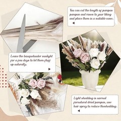 40 PCS Boho Dried Flowers Bouquet with Pampas Grass Eucalyptus Baby Breath