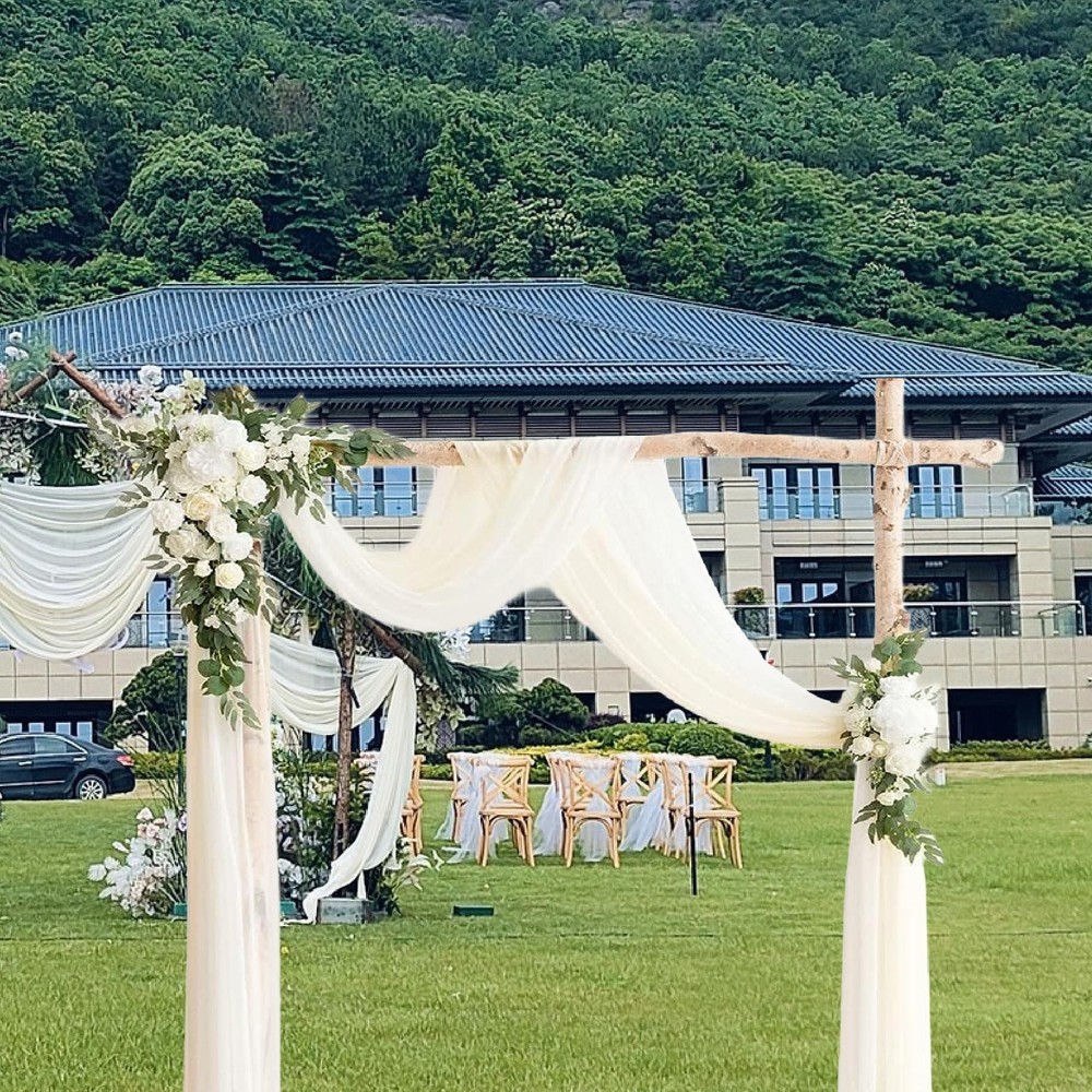 Wedding Arch Flowers with Drapes Greenery for Valentines Day Holiday