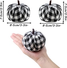 SITUMEIZI 12 Pcs Pumpkins Fake Harvest Velvet White Black Burlap Color