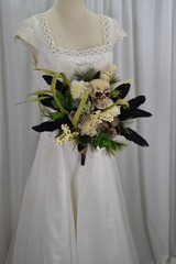 Gothic Garden Skull Boho Faux Silk Wedding Bouquet