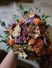 Handmade Wedding And Bridesmaids Flowers With Extra Paint