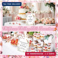 Yookeer 6 Pcs Wildflowers Wedding Table Decor Love in Bloom Floral Bridal Thank