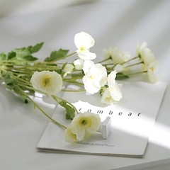 IVORY 2 Bushes 33″ Stem Silk Artificial Poppy FLOWER SPRAYS Party Decorations