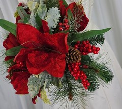 Amaryllis Red Berry Winter Wedding Bouquet