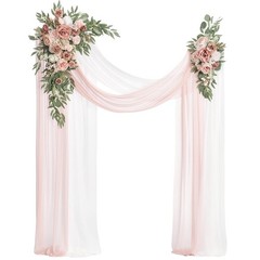 Ling’s Moment Pink Artificial Wedding Arch Flowers Kit Pack of 4, 2pcs Hangin…