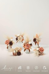 Ling’s Moment Rust Brown Wedding Flowers Mini Bridesmaid Bouquets Set of 6