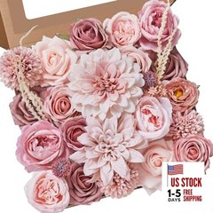 Artificial Flowers, Dusty Pink Silk Fake Flowers for DIY 1 A Dusty Pink