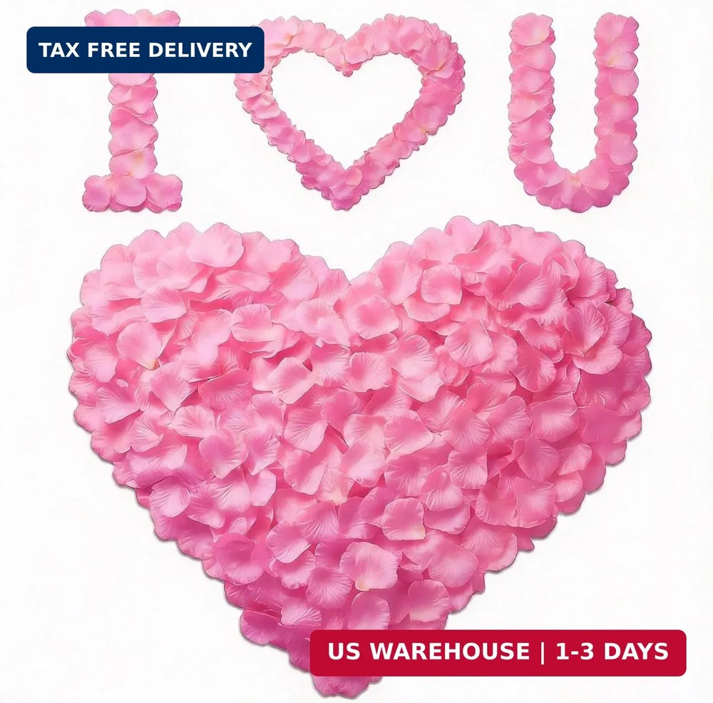 1200 Pink Rose Petals – Artificial Fake Rose Flower Petals for Valentine’s Day,W
