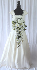 Winter Silver Cascade Silk Wedding Bouquet