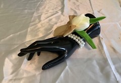 Real touch tulip wrist corsage…custom made