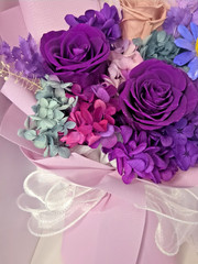 Lovenfold Flowers Preserved Flowers Bouquets, Purple Rose Bouquets