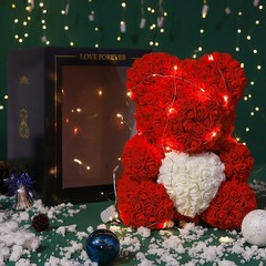 23*20*12CM Rose Bear Teddy Artificial Foam Flower Valentines Gift Wedding Decor